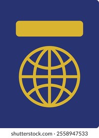Simple Blue Passport Without Text for Travel Around the World