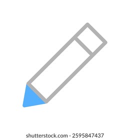 Simple Blue Pencil Icon for Editing and Writing