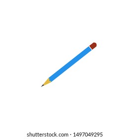 Simple blue pencil vector design object for write, drawing, make sketch in the paper illustration