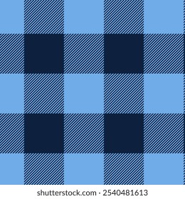 Simples azul xadrez vetor de padrão sem costura. Plano de fundo gráfico tartan design de moda uso para impressão, textura, pano, tecido, flanela.	
