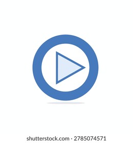 A simple blue play button icon with a triangle inside a circle