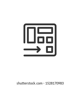 Simple blue print icon in line style design on white background. Related to real estate, apartment, house, home, website or mobile app and user interface. Vector Illustration Pixel Perfect 48x48.
