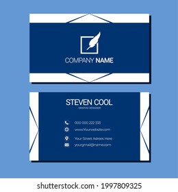 Simple Blue Professional business card template design 