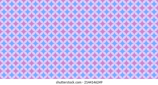 Simple Blue and Purple Stars Pattern - Geometric Mosaic Texture, Generative Art, Vector Background