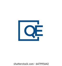 Simple Blue QE initial Logo designs template