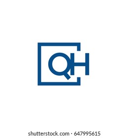 Simple Blue QH initial Logo designs template