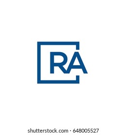 Simple Blue RA initial Logo designs template