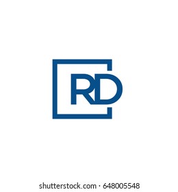Simple Blue RD initial Logo designs template