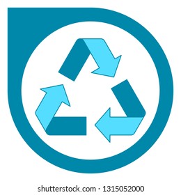 Simple blue recycling logo design