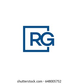 Simple Blue RG initial Logo designs template