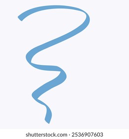 A simple blue ribbon spiraling gracefully.