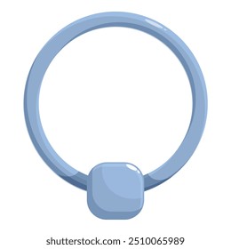 Simple blue ring piercing jewelry with a square bead, perfect for body modification enthusiasts