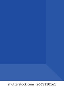 a simple blue room corner, perfect for displaying products or creating a clean presentation mockup scene