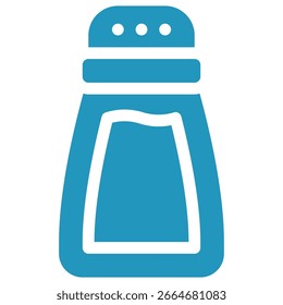 Simples Blue Salt Shaker Ícone com três buracos no topo, isolado