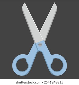 Simple blue scissors object in front view