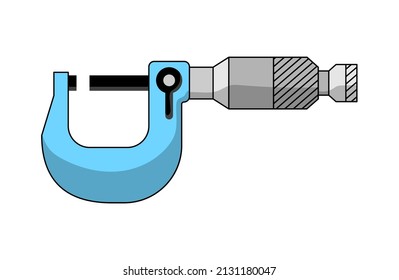 simple blue screw micrometer illustration for physics subject