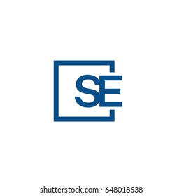 Simple Blue SE initial Logo designs template