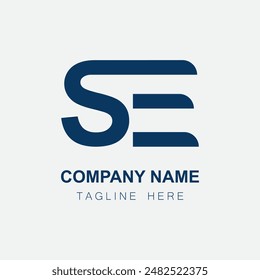 Simple Blue SE letter logo design