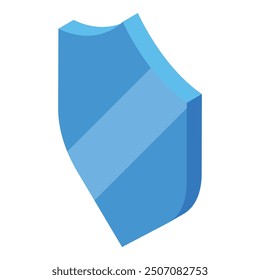 Simple blue shield providing protection, with isometric design