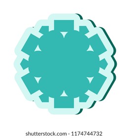 Simple blue snowflake icon isolated on white background. Snow flake element for Christmas winter design and New Year decoration, refrigerator vector symbols or logo with a shadow