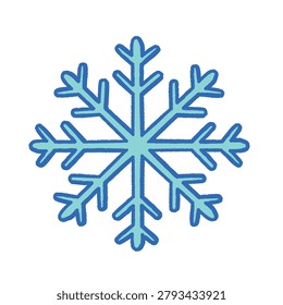 A simple blue snowflake icon, perfect for representing winter, cold temperatures, snow, and frosty conditions in various designs.
