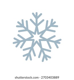 Einfaches blaues Schneeflocken-Symbol. Wintersaison Schneeflocke. Einzigartige Eiskristall-Schneeflocke. Schneeflocken-Symbol