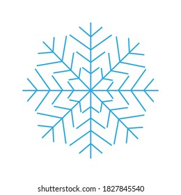 
Sencillo copo de nieve azul aislado en un fondo blanco. Elementos de decoración invernal para postales, papel envolvente, banner, revista y más. Ilustración vectorial de existencias para la decoración y el diseño