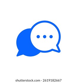  Simple blue speech bubble icon representing conversation, messaging, and communication.