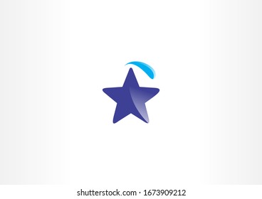 Logo Simple Blue Star Con Concepto De Esplash De Agua