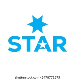 Simple Blue Star Text logo. 