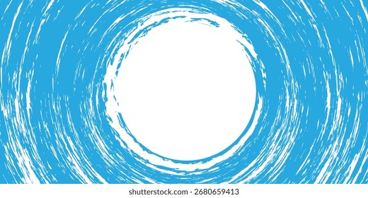 Pincel azul simple de la etiqueta engomada. Insignia de Grunge redondo, ilustración de Arte vectorial