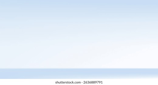Simple blue studio room. Limbo light background. Abstract 3d backdrop 