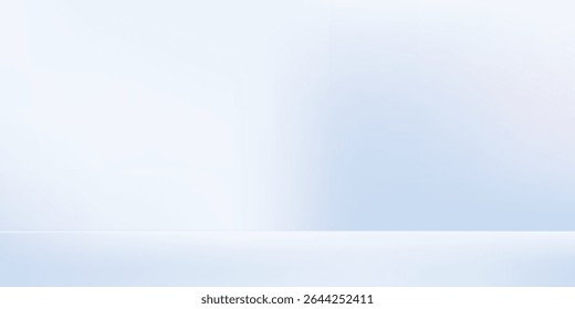 Simples quarto de estúdio azul. Fundo de luz limbo. Fundo 3d abstrato para a apresentação do produto. Mínimo parede abstrato bom design de arte