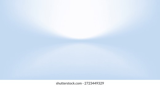Simple blue studio room. Limbo light background. Abstract 3d backdrop for product presentation. Minimal wall abstract modern art