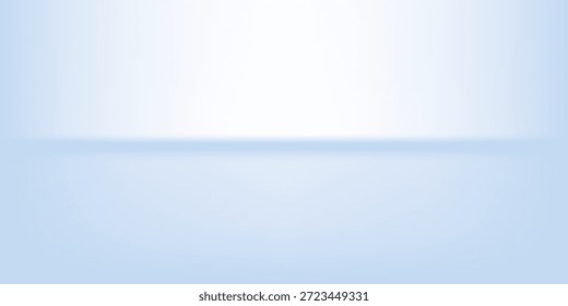 Einfaches blaues Studiozimmer. Heller Limbo-Hintergrund. Abstrakter 3D-Hintergrund für Produktpräsentation. Minimal Wand abstrakte moderne Kunst