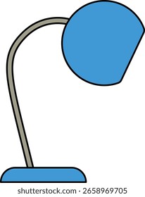 Ilustración de lámpara de mesa azul simple