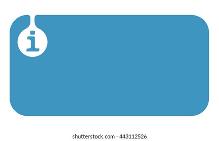 Simple blue text box for your text and info symbol