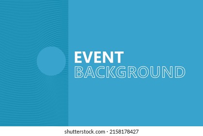 Simple Blue Theme Abstract Background With Curvy Lines Pattern Decoration And A Circle. Background For Event, Backdrop, Photo Booth, Conference, Concert, Art Performance, Talk Show, And Exhibiton.