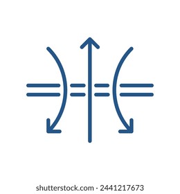 icono de material transpirable de línea fina azul simple. concepto de textil permeable al aire fácil para la venta al por menor o la fabricación de negocios. tendencia lineal diseño gráfico moderno de logotipo elemento web aislado en blanco