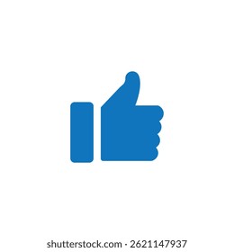 Simple blue thumbs up icon on a white background, symbolizing approval, like, success, or positive feedback. Ideal for apps, interfaces, or social media graphics.