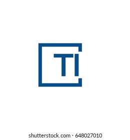 Simple Blue TI initial Logo designs template