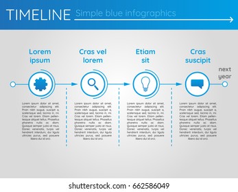 Simple blue timeline 20, infographics vector
