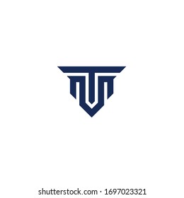 Simple Blue TM initial Logo designs template