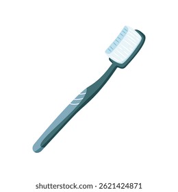 Simple blue toothbrush isolated on white. Essential for dental care and oral hygiene.