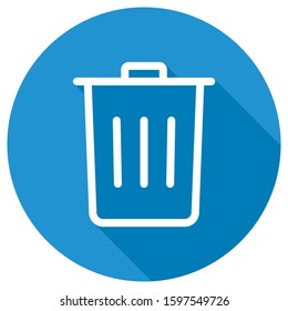 Simple blue trash can icon - Vector