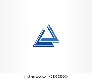 diseño de concepto de logotipo de triángulo azul simple