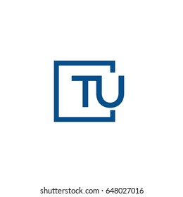 Simple Blue TU initial Logo designs template