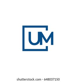 Simple Blue UM initial Logo designs template