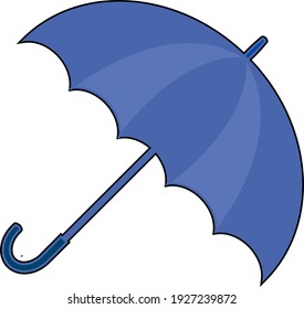 Simple blue umbrella icon illustration