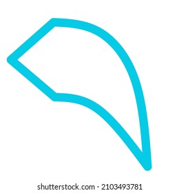 Simple blue undone icon outline type. 